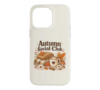 Autumn Social Club Cozy Fall Esthétique Motif Feuilles de café Coque pour iPhone 14 Pro Max