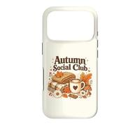 Autumn Social Club Cozy Fall Esthétique Motif Feuilles de café Coque pour iPhone 17 Pro