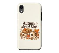 Autumn Social Club Cozy Fall Esthétique Motif Feuilles de café Coque pour iPhone XR