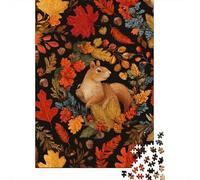 Autumn Squirrel Decorative Pattern Puzzle 1000 Pieces Cadeau Unique Jeu Éducatif Défi Jouet À De Qualité Supérieure Peinture Art pour Adultes Et Enfants 70x50cm/1000pcs