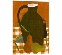 Autumn still life with pears on checkered tablecloth Tableau en verre acryl