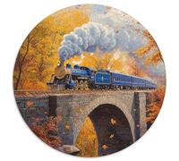 Autumn Train à Vapeur |Ancien Pont en Arc de Pierre| Puzzles Amusants en Famille 1000pcs (67.5x67.5cm) Adultes