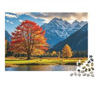 Autumn Tree 1000 Pièces Jigsaw Puzzle Recycled Fall Landscape Senior Puzzles Party Game Props Developing Children‘s Intelligence Educational Fun 52x38cm/1000pcs