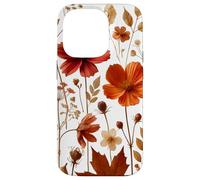 Autumn Wildflower Botanical Burnt Orange Fall Style Look Coque pour iPhone 14 Pro