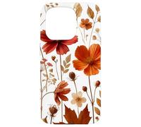 Autumn Wildflower Botanical Burnt Orange Fall Style Look Coque pour iPhone 15 Pro