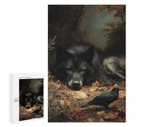 Autumn Wolf and Raven Scene Puzzle 1000 Pièces Educa Jouet en Bois Cadeau Unique Décoration Intérieure Jeu Éducatif Challenge Toy Adultes Et Enfants À Partir De 14 Ans 1000 PCS