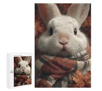 Autumnal Bunny with Plaid Scarf Puzzle 1000 Pièces Educa Jouet en Bois Cadeau Unique Décoration Intérieure Jeu Éducatif Challenge Toy Adultes Et Enfants À Partir De 14 Ans 1000 PCS
