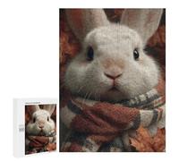 Autumnal Bunny with Plaid Scarf Puzzle 1000 Pièces Educa Jouet en Bois Cadeau Unique Décoration Intérieure Jeu Éducatif Challenge Toy Adultes Et Enfants À Partir De 14 Ans 500 PCS