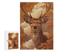 Autumnal Deer Portrait-1 Puzzle 1000 Pièces Educa Jouet en Bois Cadeau Unique Décoration Intérieure Jeu Éducatif Challenge Toy Adultes Et Enfants À Partir De 14 Ans 300 PCS