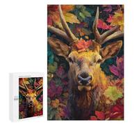 Autumnal Deer Portrait-4 Puzzle 1000 Pièces Educa Jouet en Bois Cadeau Unique Décoration Intérieure Jeu Éducatif Challenge Toy Adultes Et Enfants À Partir De 14 Ans 1000 PCS