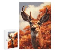 Autumnal Deer Portrait Puzzle 1000 Pièces Educa Jouet en Bois Cadeau Unique Décoration Intérieure Jeu Éducatif Challenge Toy Adultes Et Enfants À Partir De 14 Ans 1000 PCS