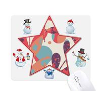 Autumnal Leaves Flower Plant Paint Christmas Snowman Family Star Mouse Pad