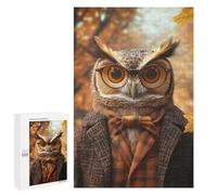 Autumnal Owl in Plaid Coat Puzzle 1000 Pièces Educa Jouet en Bois Cadeau Unique Décoration Intérieure Jeu Éducatif Challenge Toy Adultes Et Enfants À Partir De 14 Ans 1000 PCS