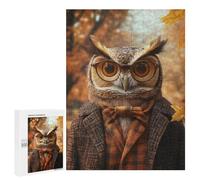 Autumnal Owl in Plaid Coat Puzzle 1000 Pièces Educa Jouet en Bois Cadeau Unique Décoration Intérieure Jeu Éducatif Challenge Toy Adultes Et Enfants À Partir De 14 Ans 500 PCS