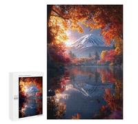 Autumnal Reflections on Fuji Lake Puzzle 1000 Pièces Educa Jouet en Bois Cadeau Unique Décoration Intérieure Jeu Éducatif Challenge Toy Adultes Et Enfants À Partir De 14 Ans 1000 PCS