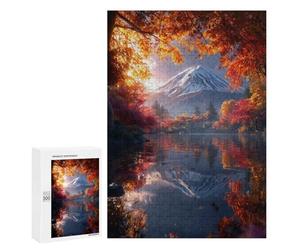 Autumnal Reflections on Fuji Lake Puzzle 1000 Pièces Educa Jouet en Bois Cadeau Unique Décoration Intérieure Jeu Éducatif Challenge Toy Adultes Et Enfants À Partir De 14 Ans 300 PCS