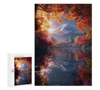 Autumnal Reflections on Fuji Lake Puzzle 300 Pièces Educa Jouet en Bois Cadeau Unique Décoration Intérieure Jeu Éducatif Challenge Toy Adultes Et Enfants À Partir De 14 Ans 300 PCS