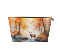 AutumnDeerReflection Trousse de Toilette en Cuir Trousse de Toilette de Voyage