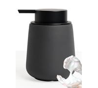Autumnlife Distributeur de savon en mousse - Distributeur de savon en céramique - 350 ml - Avec tête de pompe à mousse - Rechargeable - Distributeur de savon mat pour cuisine, salle de bain