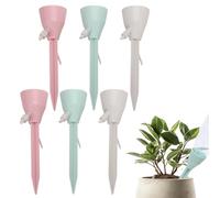 AUTUUCKEE Lot de 6 dispositifs d'arrosage automatique pour plantes avec contrôle de valve, mangeoires d'eau goutte à goutte, système d'insertion de pointes pour plantes d'intérieur et d'extérieur