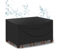 AUUZPI Housse Salon Jardin Exterieur Large 340x180cm Protection Salon De Jardin,Housse Protection Table De Jardin Exterieur Rectangulaire avec Boucles Et Cordon De Serrage 340x180x104cm/LxWxH