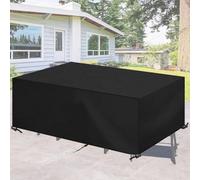 AUUZPI Housse Table De Jardin 160x130x104cm Bâche De Protection Imperméable Salon De Jardin,Coupe-Vent, Anti-UV, Imperméable Housse Salon Jardin Exterieur Large avec Corde et Boucle Verrouillage