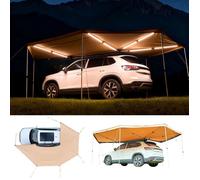 Auvent 270 Degrés-VEVOR-6,09x2,10 m-Auvent Voiture Latéral Rétractable-Abri Autoportant-Éclairage LED Intégré