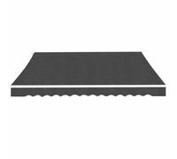 Auvent à bras articulés, 500 cm, anthracite, avec cadre en aluminium et tissu polyester revêtu de polyuréthane, résistant aux intempéries, avec supports muraux, idéal comme protection solaire de