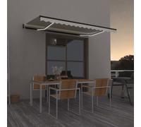 Auvent Automatique avec Capteur de Vent et LED 400x350 cm Crème Store vidaXL