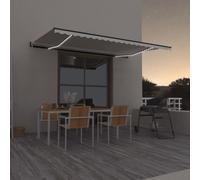 Auvent Automatique avec Capteur de Vent et LED 500x300 cm Crème Store vidaXL