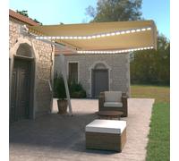 Vidaxl Auvent Automatique Capteur De Vent/Led 600x300 Cm Jaune Blanc Jaune