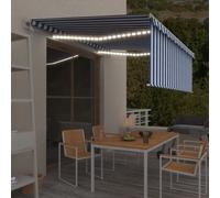 Auvent Automatique avec Capteur de Vent et LED Jardin Terrasse Extérieur vidaXL