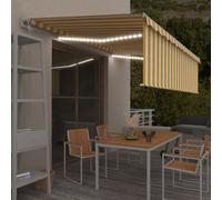 Auvent Automatique avec Capteur de Vent et LED Jardin Terrasse Extérieur vidaXL