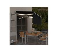Vidaxl Auvent Automatique Capteur De Vent Et Led 3,5x2,5 M Anthracite