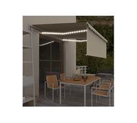 Vidaxl Auvent Automatique Avec Capteur De Vent Et Led 4x3 M Crème