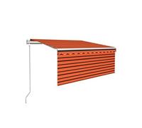 Vidaxl Auvent Automatique Capteur De Vent Et Led 3x2,5 M Orange Marron Orange