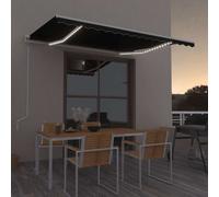 Vidaxl Auvent Automatique Et Capteur De Vent/Led 500x300 Cm Anthracite
