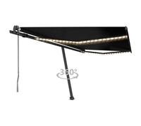 Auvent Automatique avec Capteur de Vent et LED Store de Balcon Jardin Patio Terrasse Extérieur Ombrage des Fenêtres 400x300 cm Anthracite