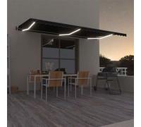 vidaXL Auvent automatique avec capteur de vent et LED 600x350 cm Anthracite