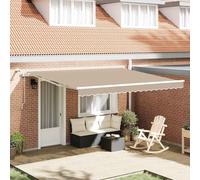 Vidaxl Auvent Rétractable Beige 400 × 350 Cm Tissu, Métal
