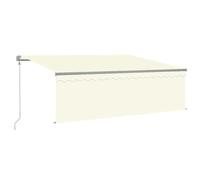 Auvent automatique et store capteur de vent et LED 4x3 m Crème 3069432