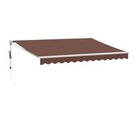 Auvent automatique marron 350 x 250 cm | Aluminium revêtu par pulvérisation, télécommande, manivelle, angle et hauteur réglables, terrasse, balcon