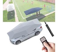 Auvent automatique pour abri de voiture et parapluie d'extérieur - Pliable, mobile avec télécommande et batterie - Support extérieur et housse de voiture automatique