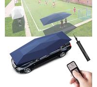 Auvent automatique pour abri de voiture et parapluie d'extérieur - Pliable, mobile avec télécommande et batterie - Support extérieur et housse de voiture automatique