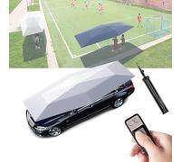 Auvent automatique pour abri de voiture et parapluie d'extérieur - Pliable, mobile avec télécommande et batterie - Support extérieur et housse de voiture automatique