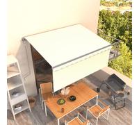 Auvent Automatique Rétractable avec Store 4,5x3 m Jaune et Blanc Banne vidaXL