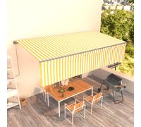 Auvent Automatique Rétractable avec Store 6x3 m Jaune et Blanc Banne vidaXL