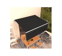 Auvent Automatique Rétractable avec Store Banne Pliable Jardin Balcon Terrasse Extérieur Protection contre Rayons UV 4,5x3 m Anthracite