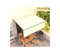 Auvent Automatique Rétractable avec Store Banne Pliable Jardin Balcon Terrasse Extérieur Protection contre Rayons UV 4x3 m Crème