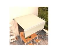 Auvent Automatique Rétractable avec Store Banne Pliable Jardin Balcon Terrasse Extérieur Protection contre Rayons UV 4x3 m Crème